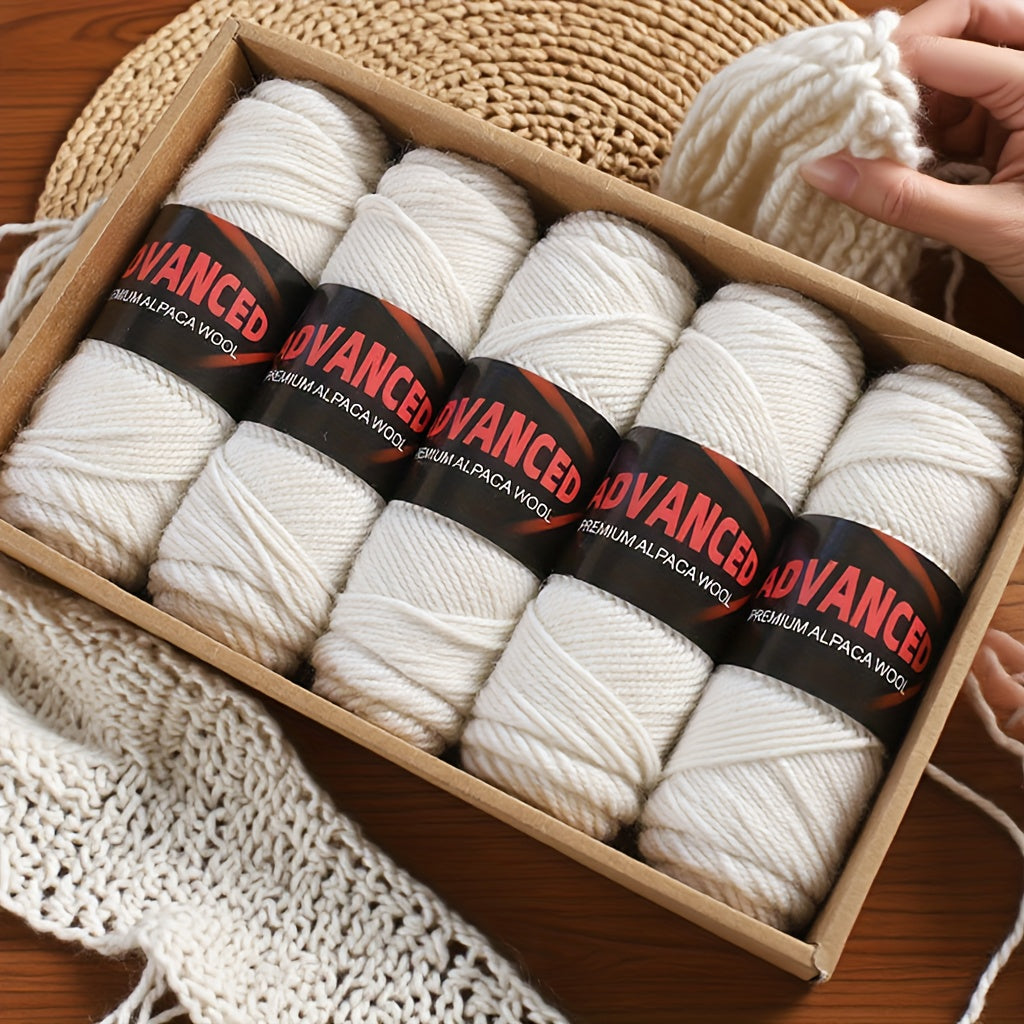 Soft Alpaca Wool Yarn 5 Balls Worsted Crochet Yarn Shawls