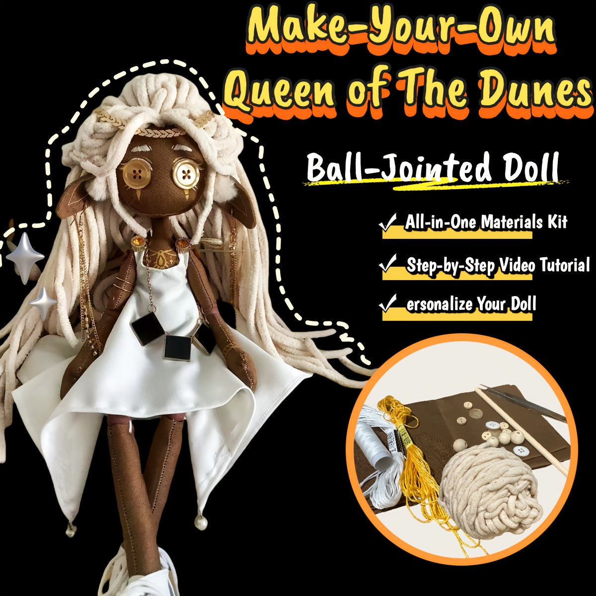 Queen Of The Dunes Doll Kit With All In One Materials