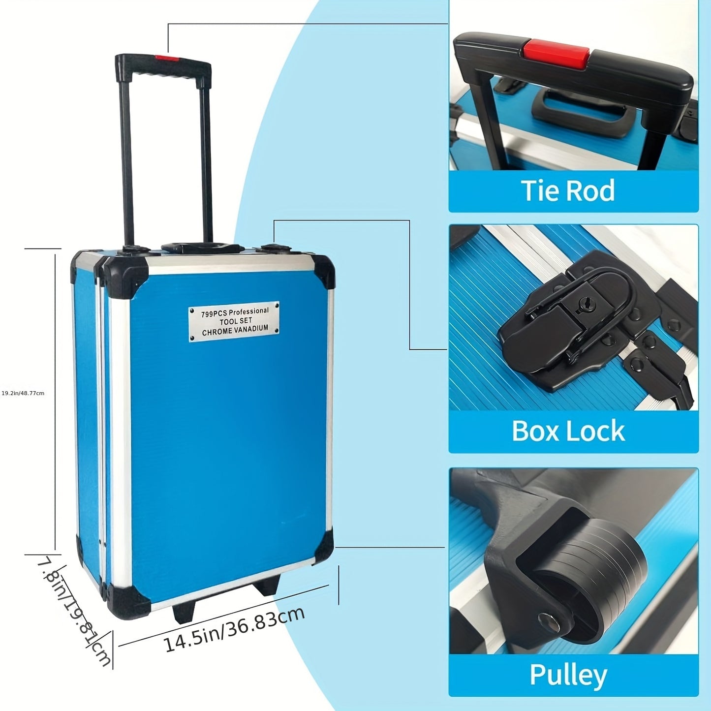 Rolling Tool Box Set For Men With Aluminum Case Gift