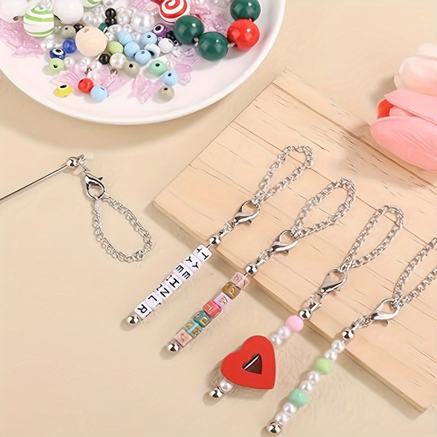 Stainless Steel Bead Chain Charms With Lobster Clasps DIY