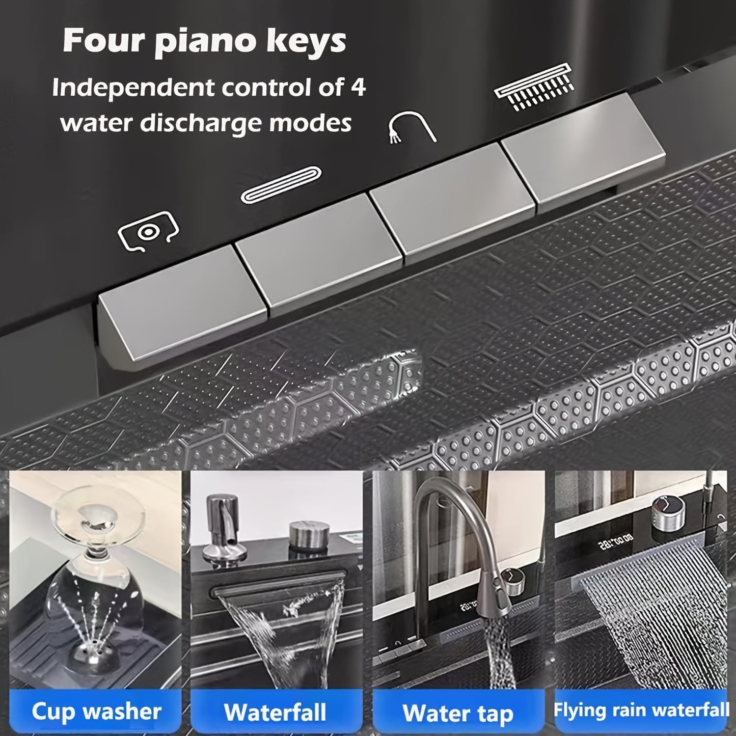 Waterfalls Nano Smart Kitchen Sink With Digital Display