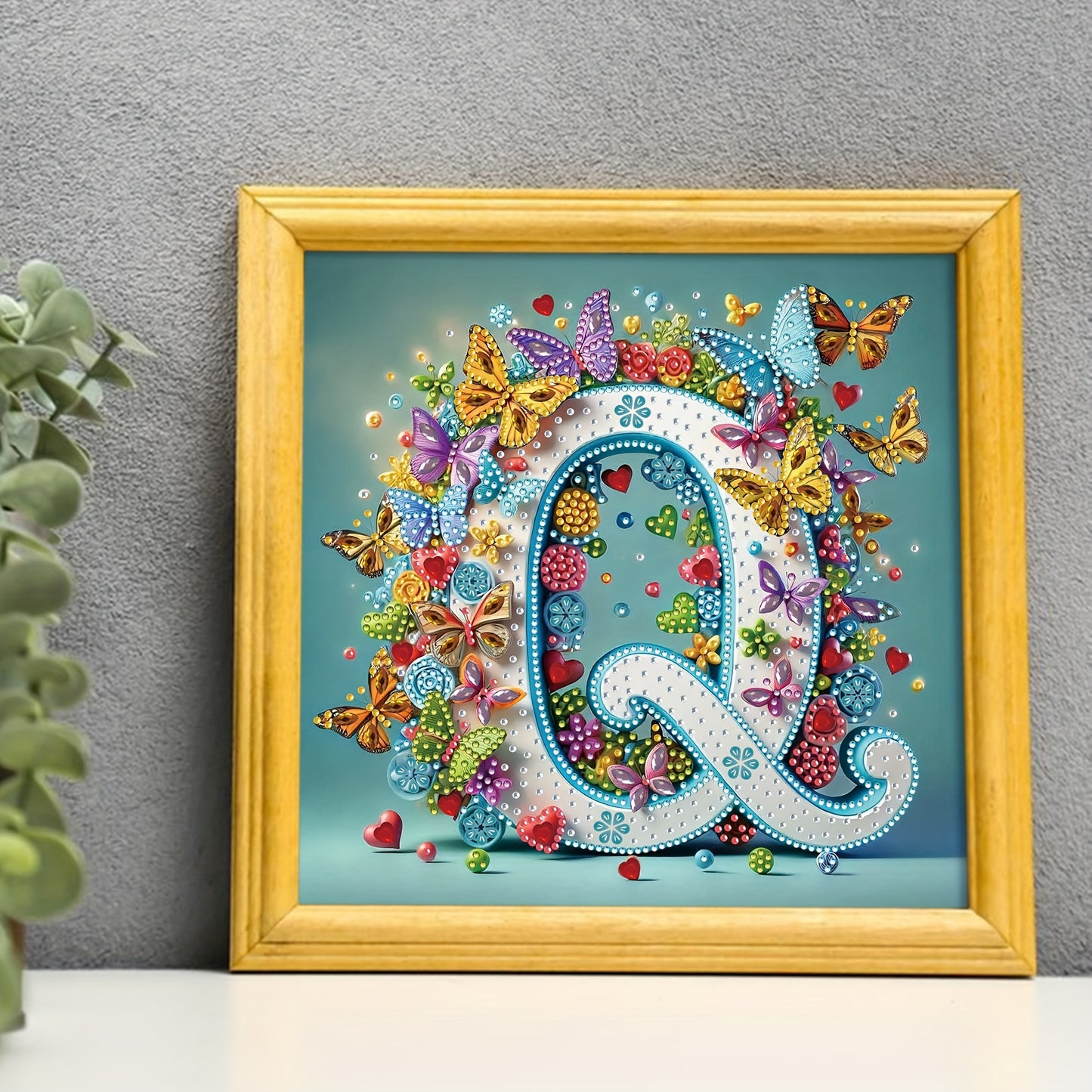 DIY Alphabet Diamond Painting Kit with Butterfly Designs