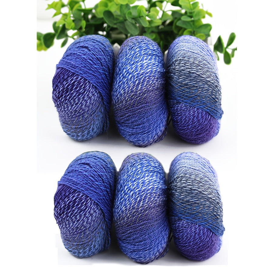 AB Gradient Wool Nylon Yarn 6pc 300g Self Stripe Crochet