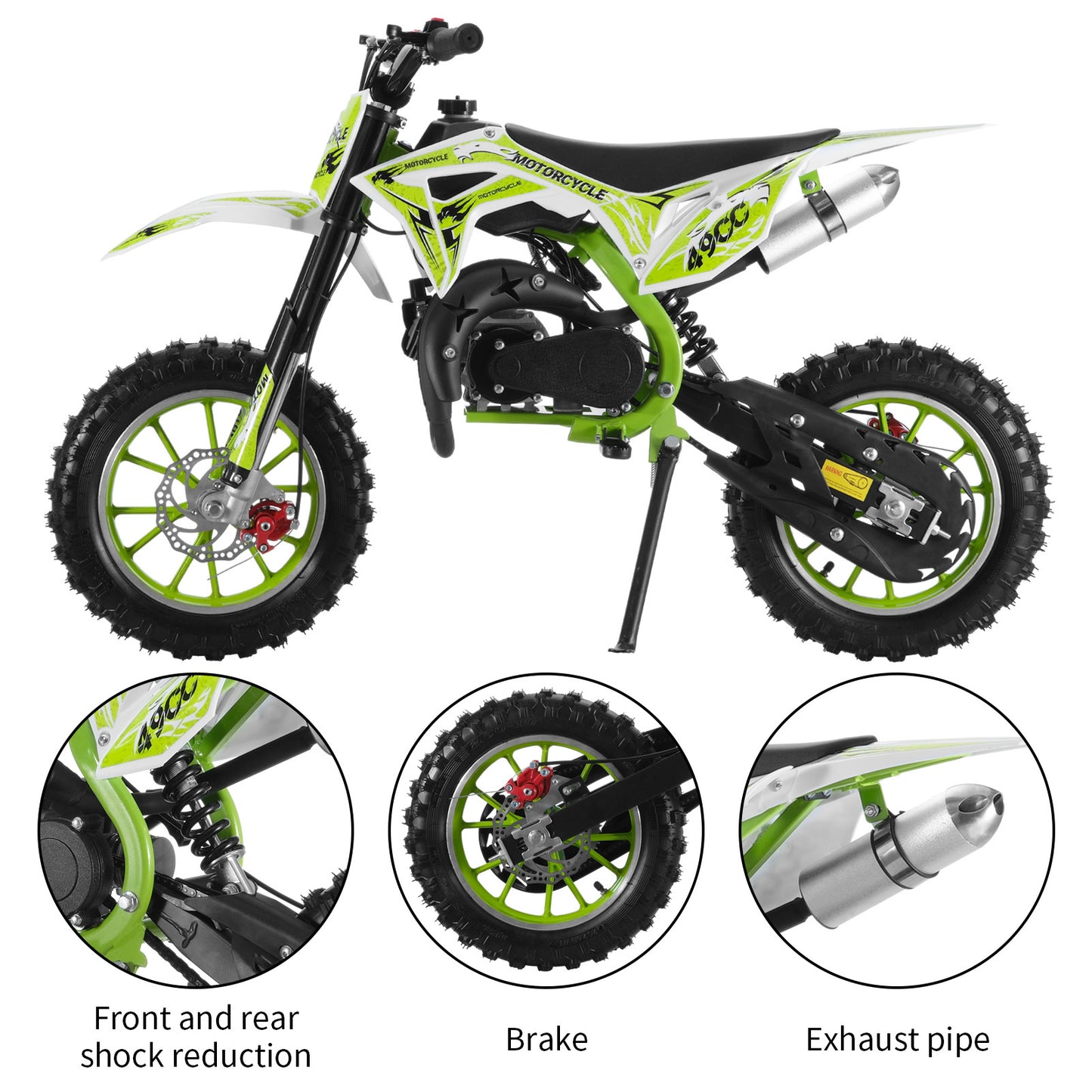 Gas-Powered Red 49cc 2-Stroke Kids Mini Motocross Bike