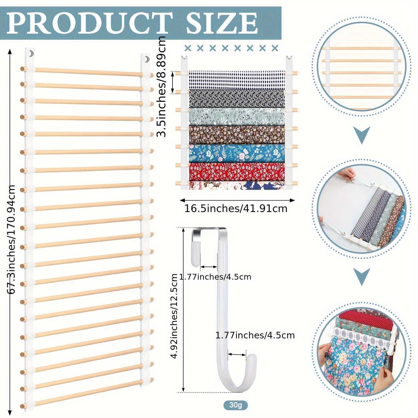 White 20-Shelf Hanging Organizer for Sewing Quilting
