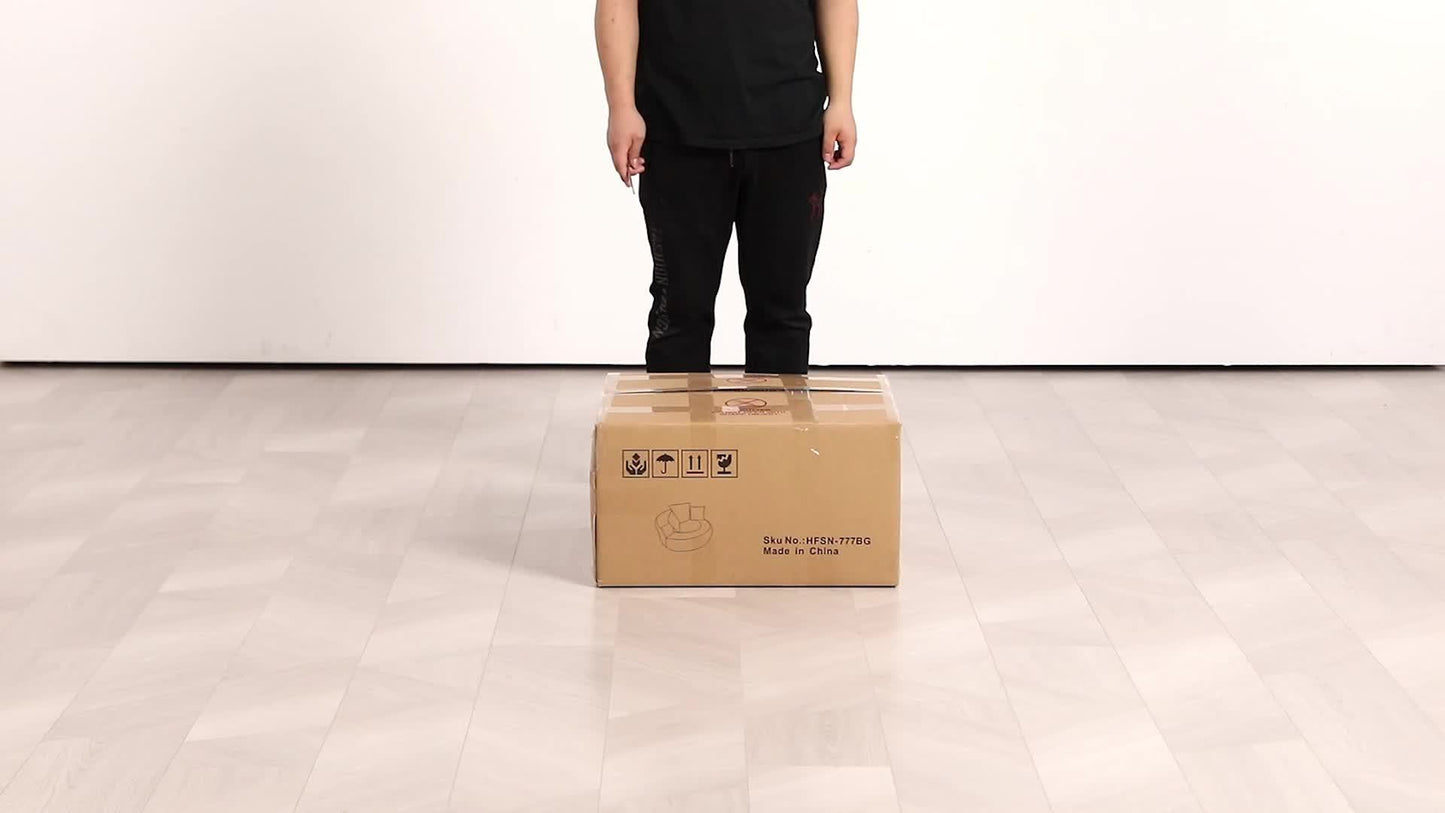 Plush Dark Blue Bean Bag Chair With Integrated Pillows