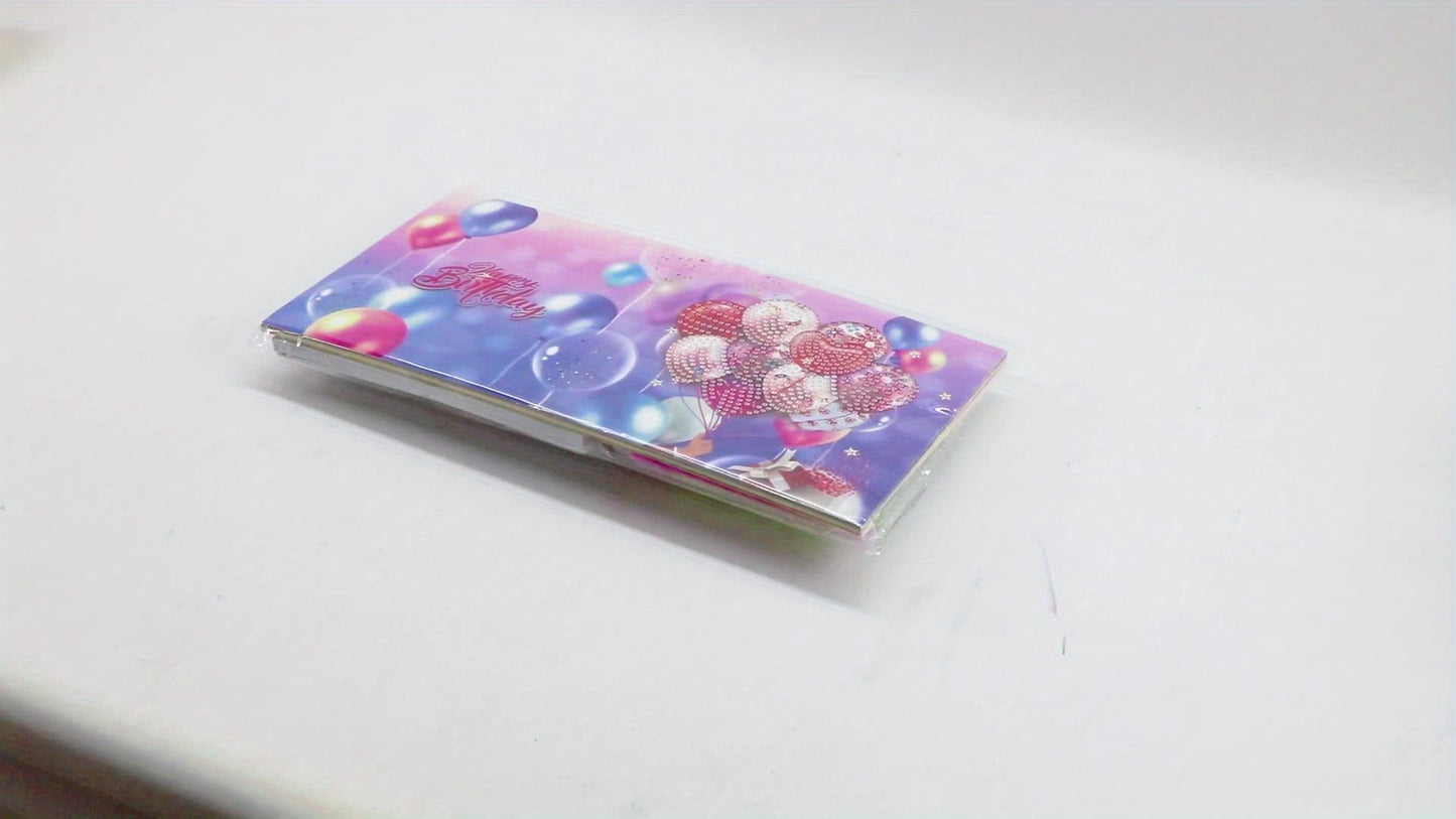 12Pcs DIY Diamond Art Greeting Card Set Floral Bloom