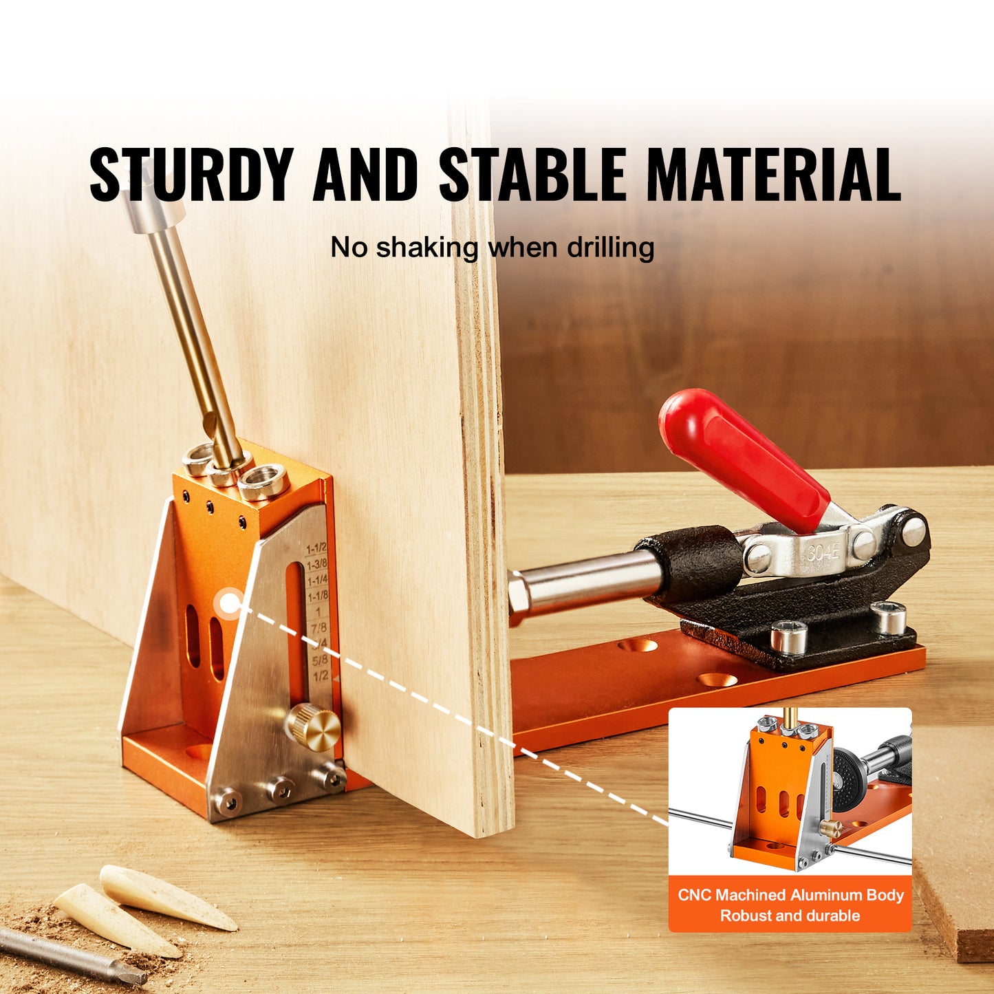 VEVOR Pocket Hole Jig Kit 30 Pcs Adjustable System For DIY