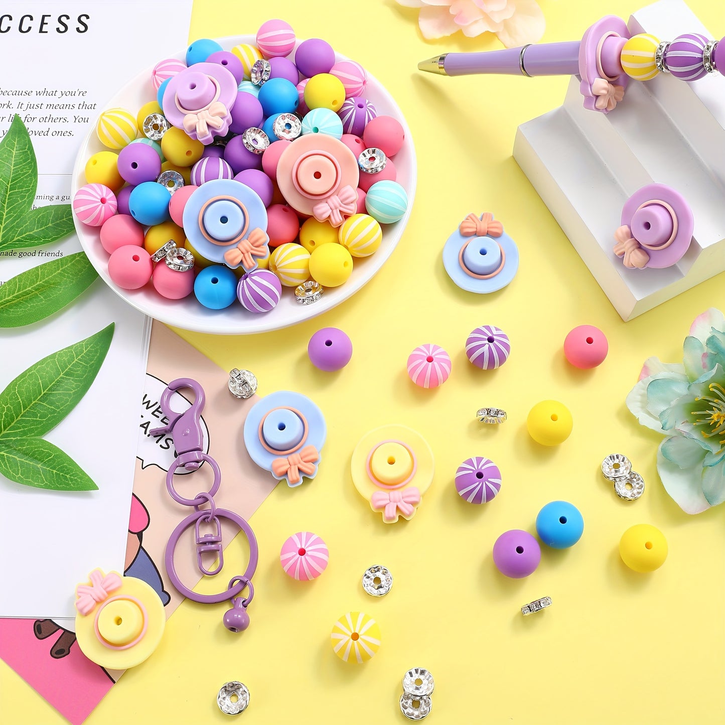 Silicone Beads 15mm 98Pcs Rondelle Spacer For DIY Jewelry