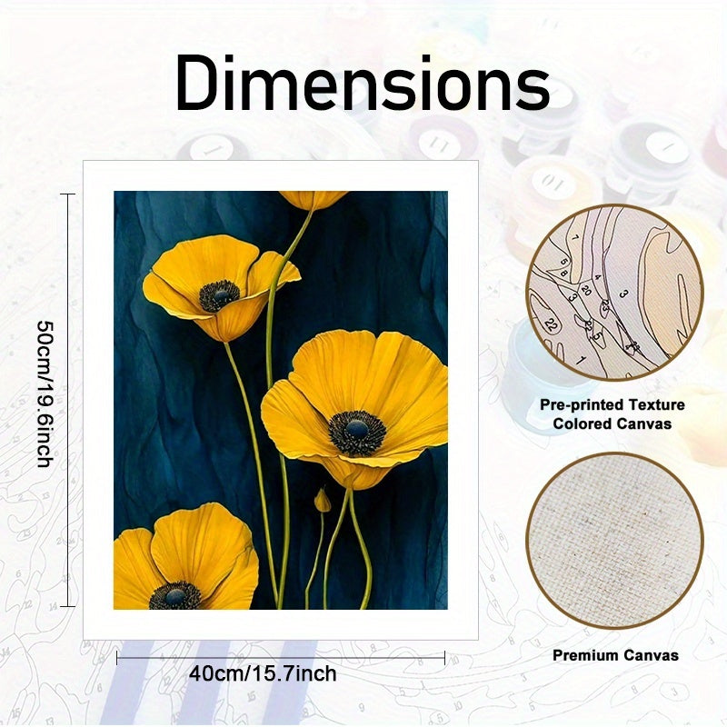 Vibrant Yellow Poppy DIY Paint By Numbers Kit Wall Art