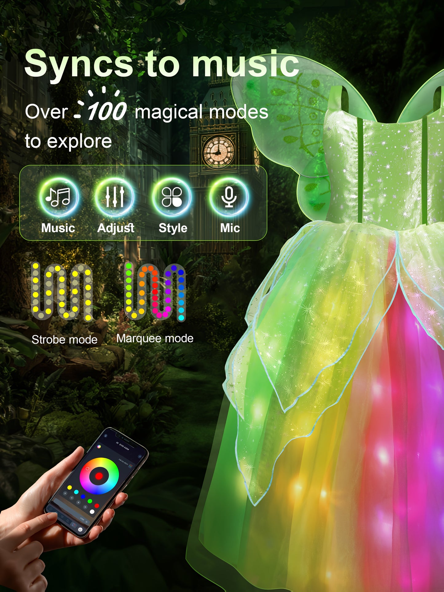 Girls LED Carnival Dress Up Costume With Lights For Parties