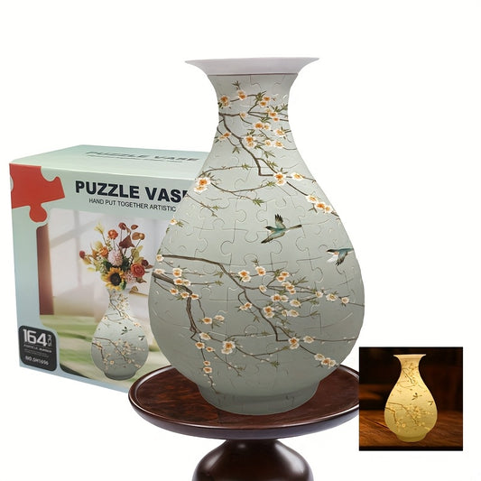 DIY Floral Vase 164pc 3D Jigsaw Puzzle Kit Vibrant Colors
