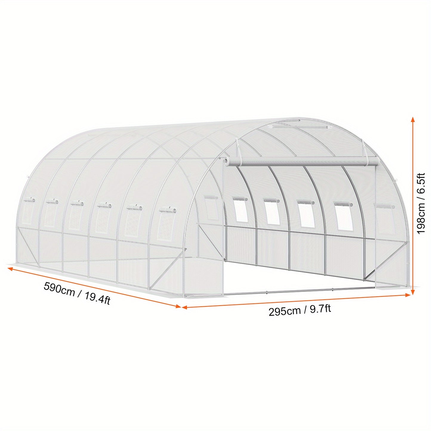 Happybuy Walk In Tunnel Greenhouse 19.4x9.7x6.5 Ft Outdoor