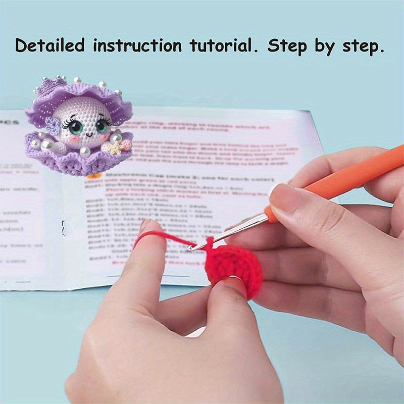 Complete Crochet Kit For Amigurumi Elf With Pre Made Yarn