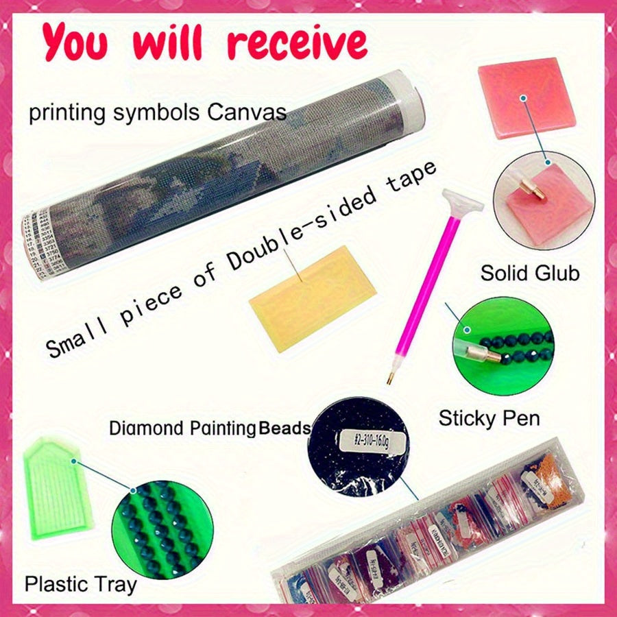 Beach Sunset Pebble Hippo DIY Diamond Painting Kit Gift