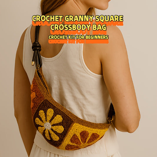 Crochet Granny Square Crossbody Bag Kit For Beginners