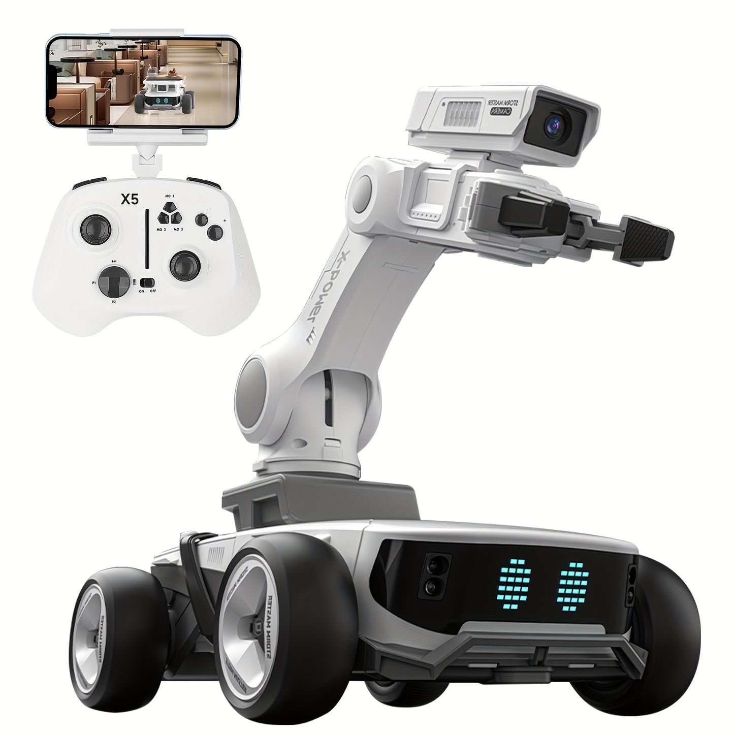 Modular AI Robot With Dual Gripper Cargo System FPV Camera