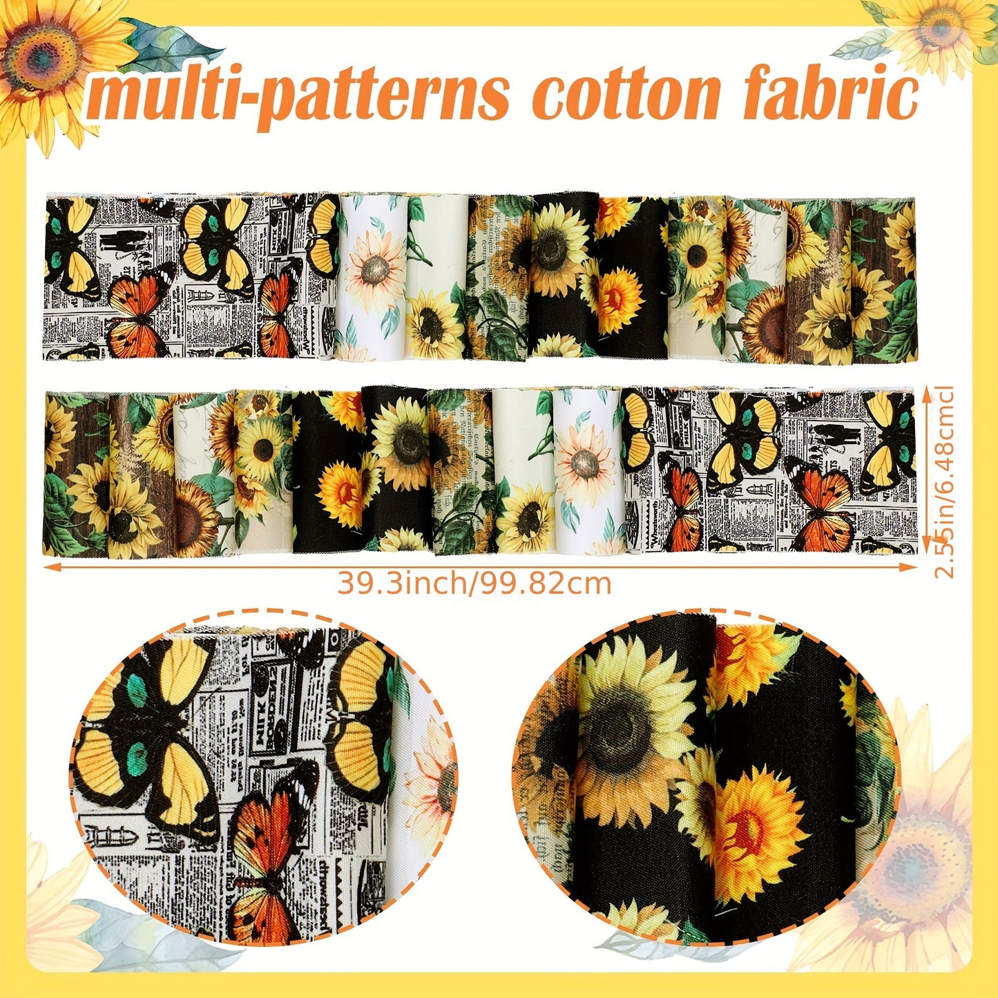 Sunflower Quilting Fabric Rolls Bundle 40 Pieces Precut Strips