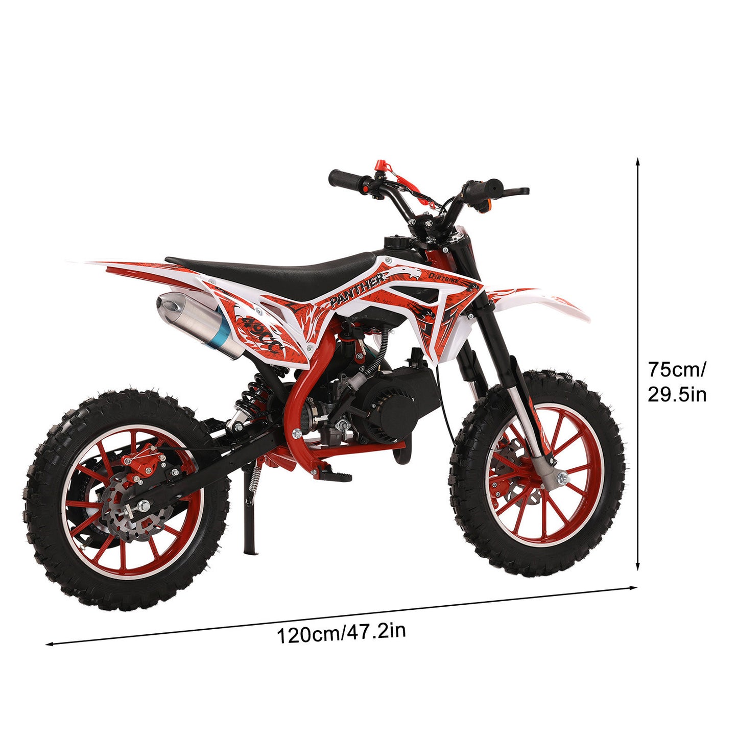 Gas-Powered Red 49cc 2-Stroke Kids Mini Motocross Bike