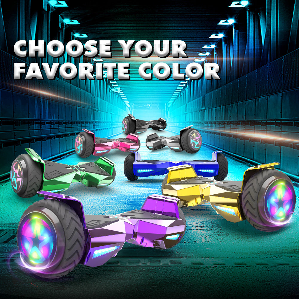 Bluetooth Hoverboard Chrome Wheel LED Lights Self Balancing