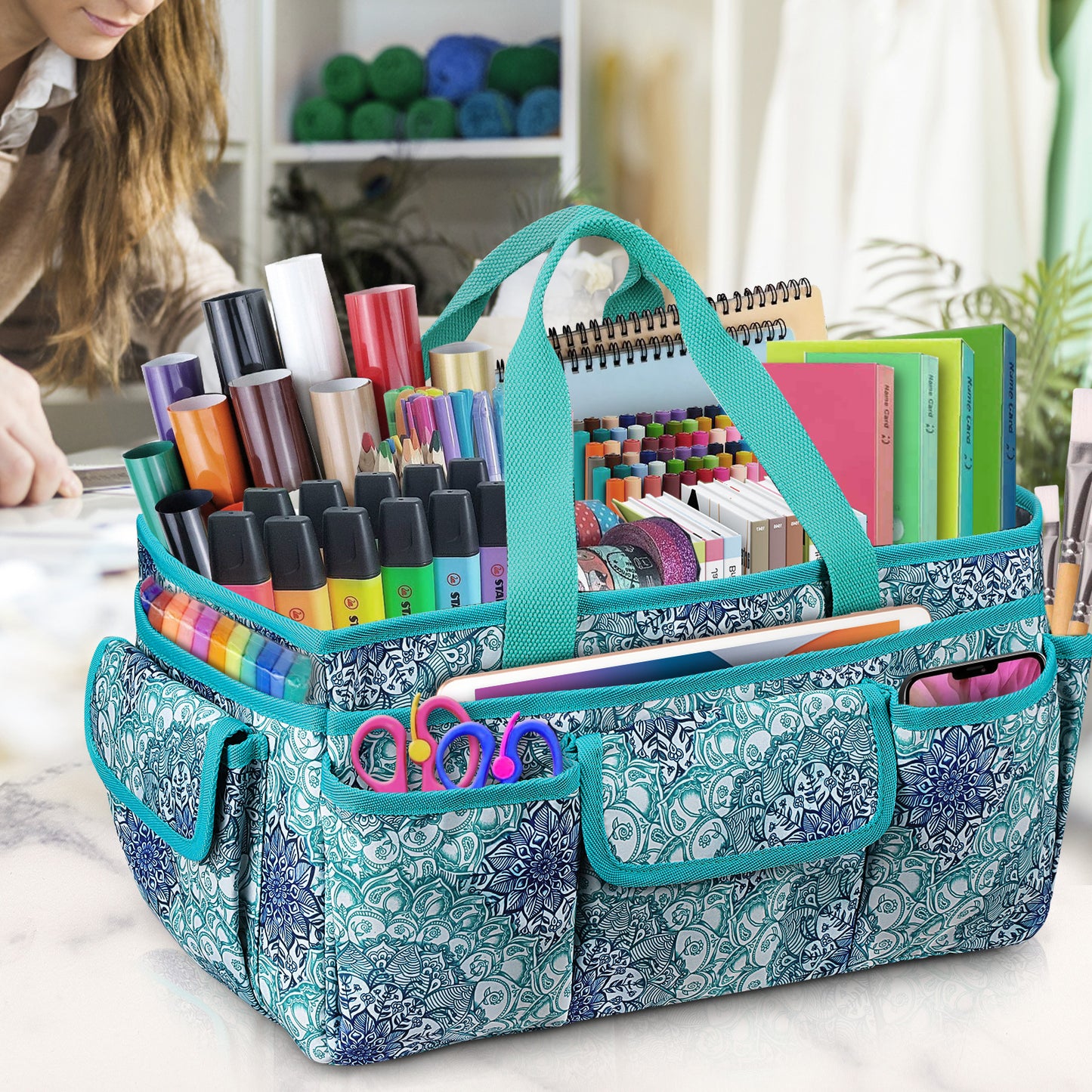 Large Fintie Craft Storage Tote for Art and Sewing Supplies