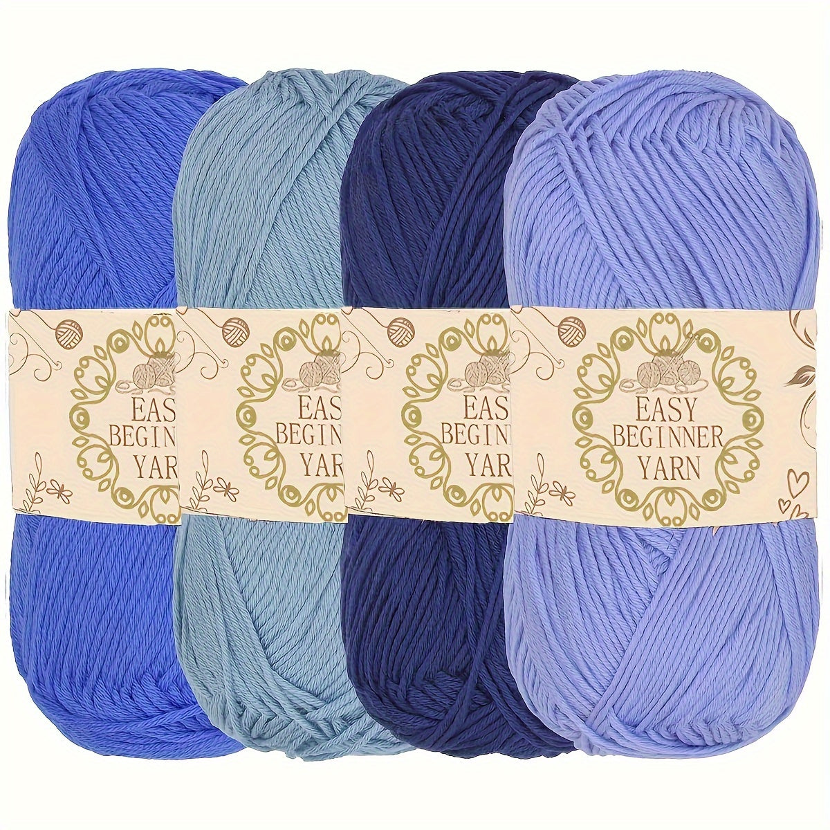 Cozy Acrylic Yarn Set Four Pcs For Crochet And Knit