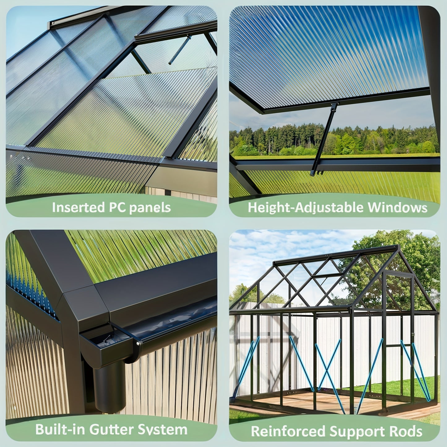 AirWire Heavy Duty Walk In Greenhouse With UV Panels