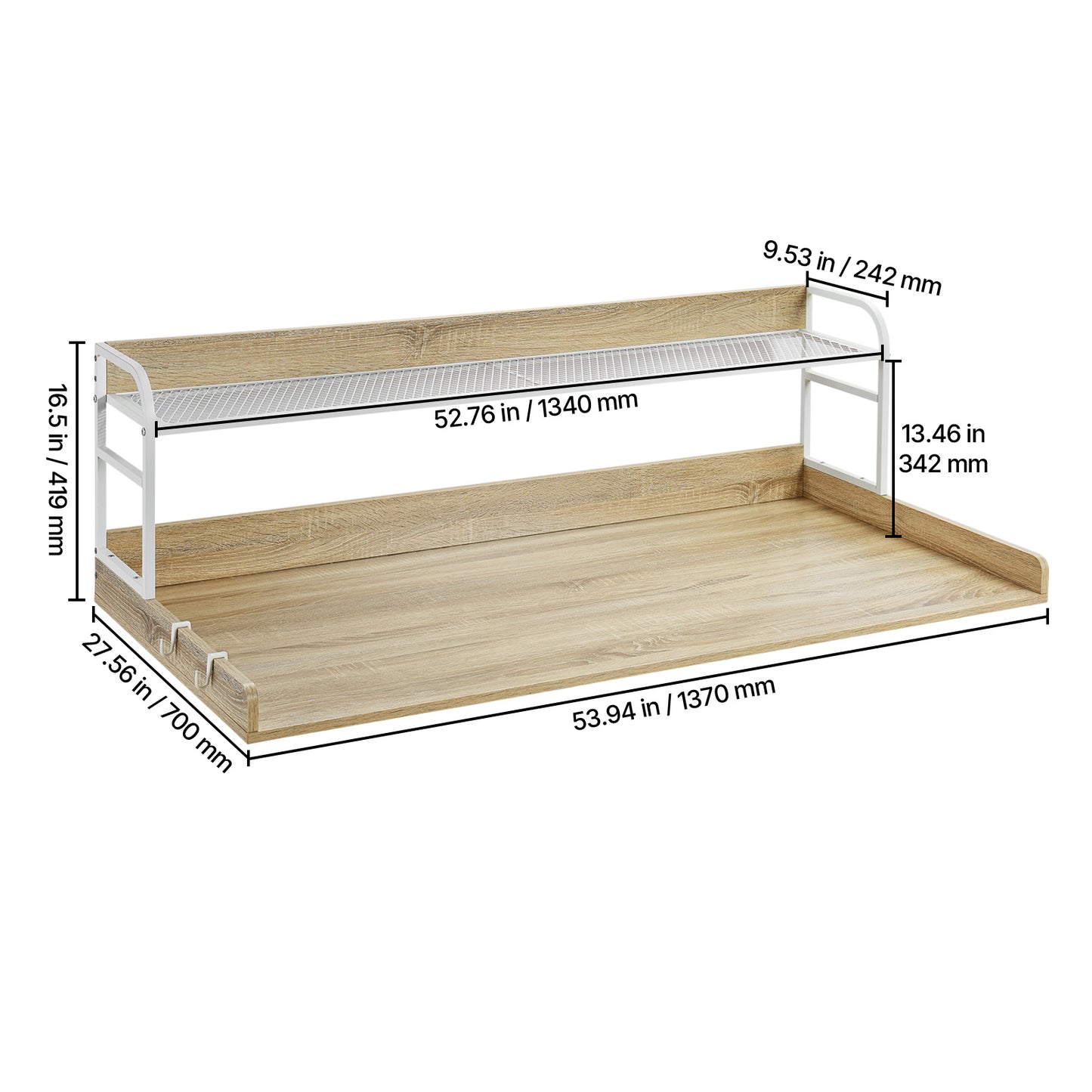 VEVOR Washer Dryer Countertop With 2 Tier Shelf Storage