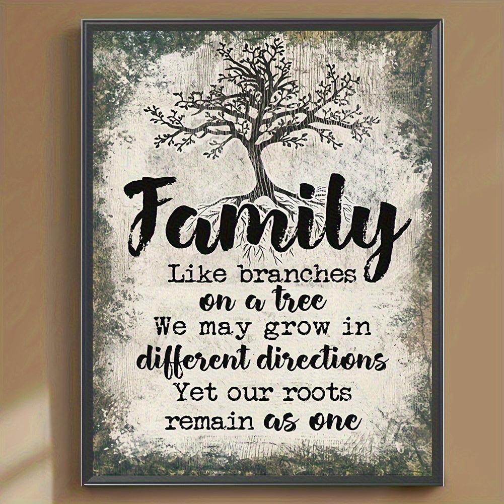 5D Round Full Diamond Painting Kit With Family Tree Design