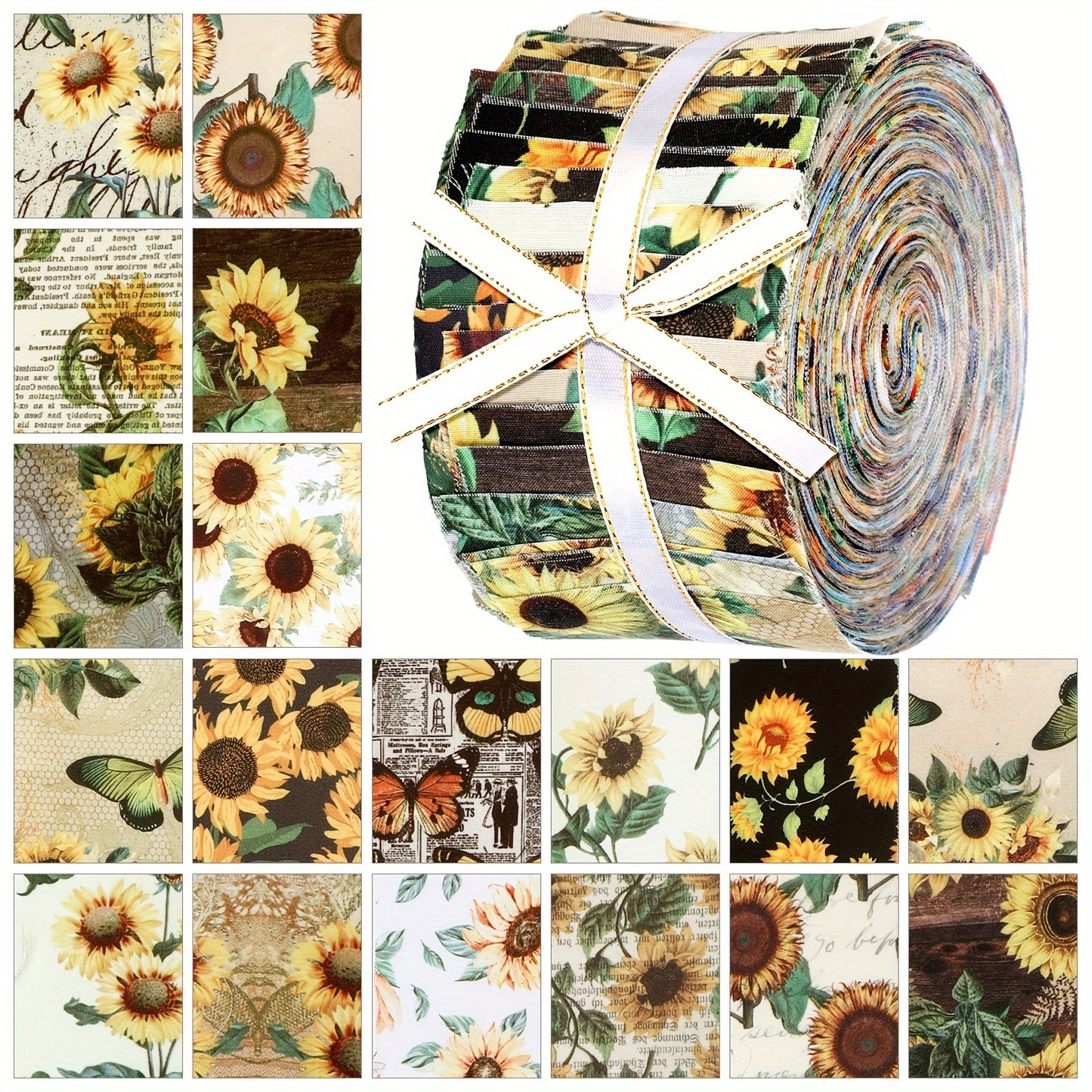Sunflower Quilting Fabric Rolls Bundle 40 Pieces Precut Strips