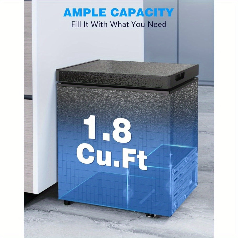 KNDKO 1.8 Cu Ft Chest Freezer With Removable Basket Black