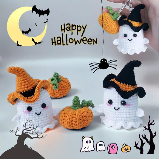 Halloween Ghost And Pumpkin Beginner Crochet Kit With Video