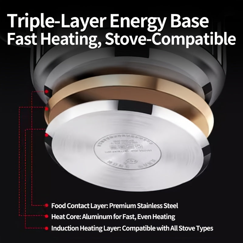 Stainless Steel Pressure Cooker With One Twist Lock Lid 5L