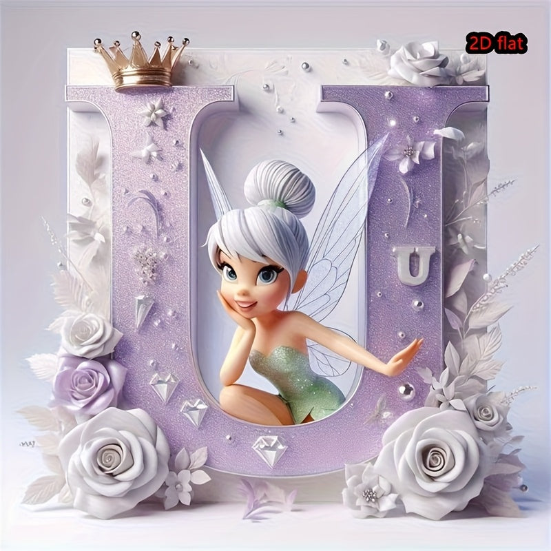 Round Diamond Art Kit with A-Z Letters and Elves Wall Decor