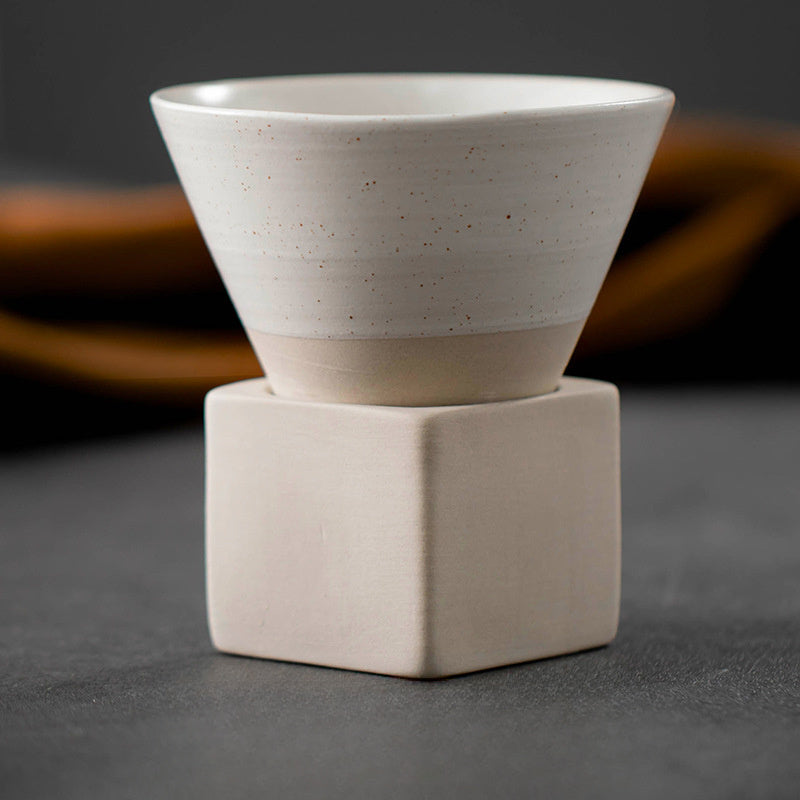 Ceramic Coffee Cup Hand Painted Glazed Teacup With Base