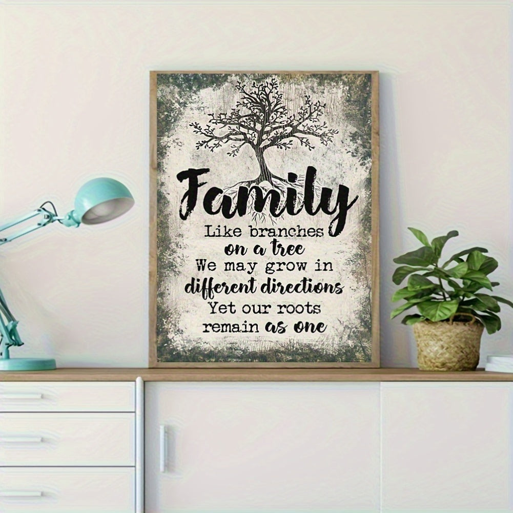 5D Round Full Diamond Painting Kit With Family Tree Design