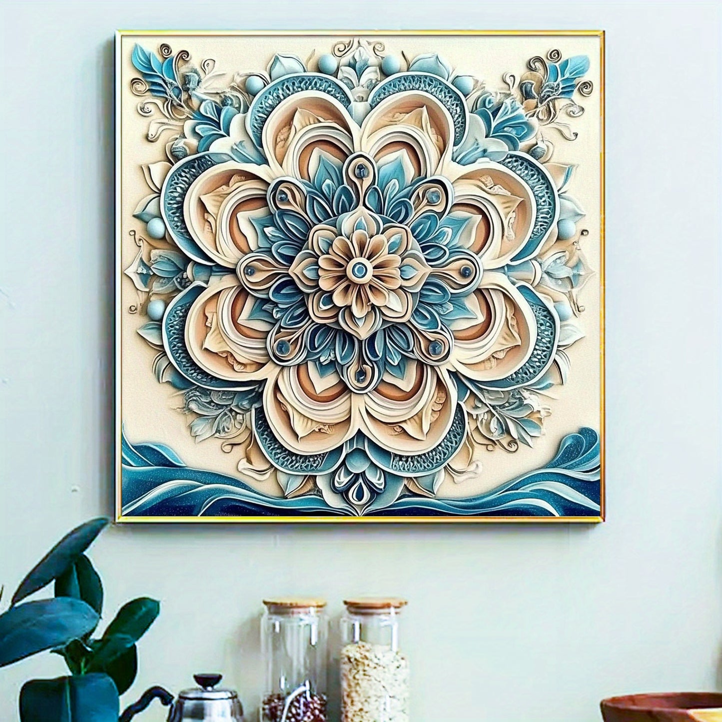 Paint By Numbers Kit For Adults 40x40cm Blue Flower