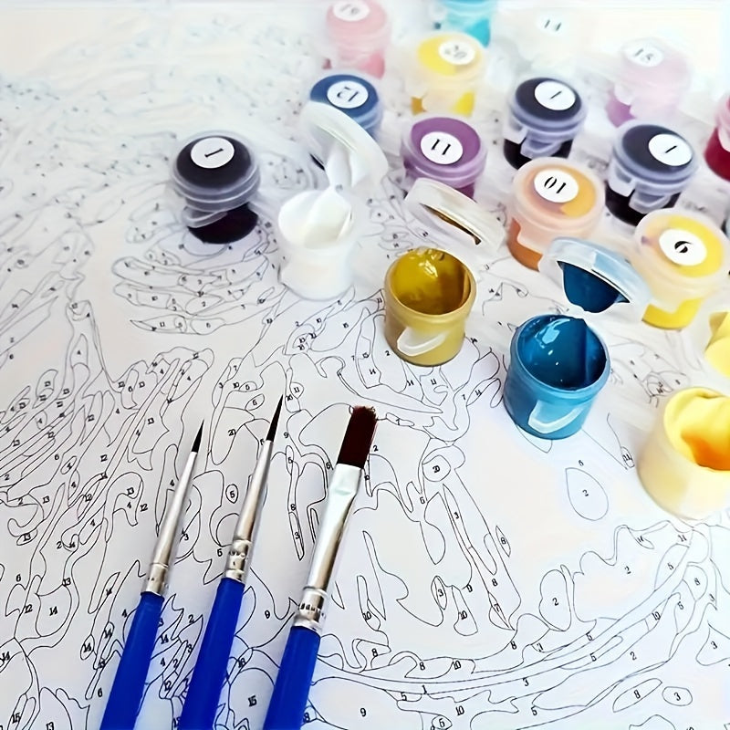 Floral Boot Paint By Numbers Kit For Adults Acrylic Set