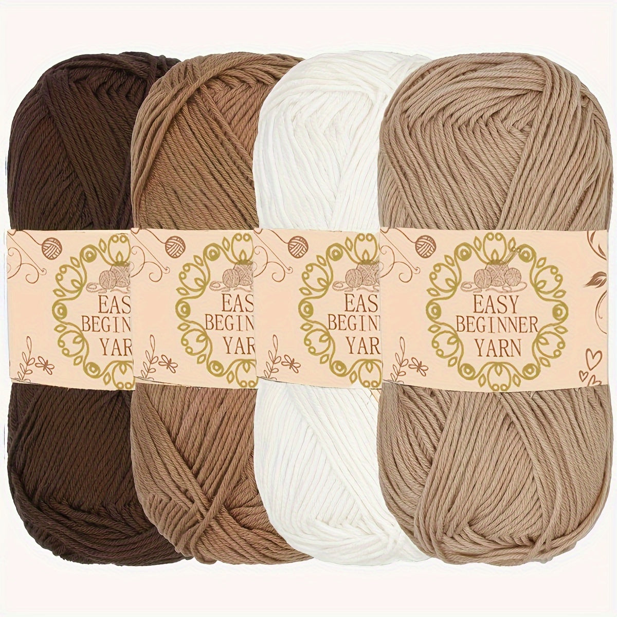 Cozy Acrylic Yarn Set Four Pcs For Crochet And Knit