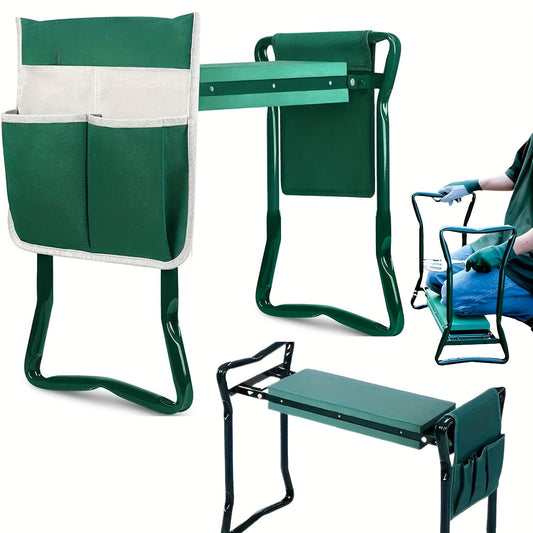 Foldable Garden Kneeling Chair With Tool Bags And Storage