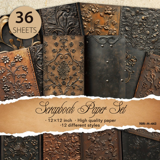 36 Sheet 12x12 Scrapbook Paper Pack With 12 Designs For DIY Albums Gift Wrapping And Planner Decoration