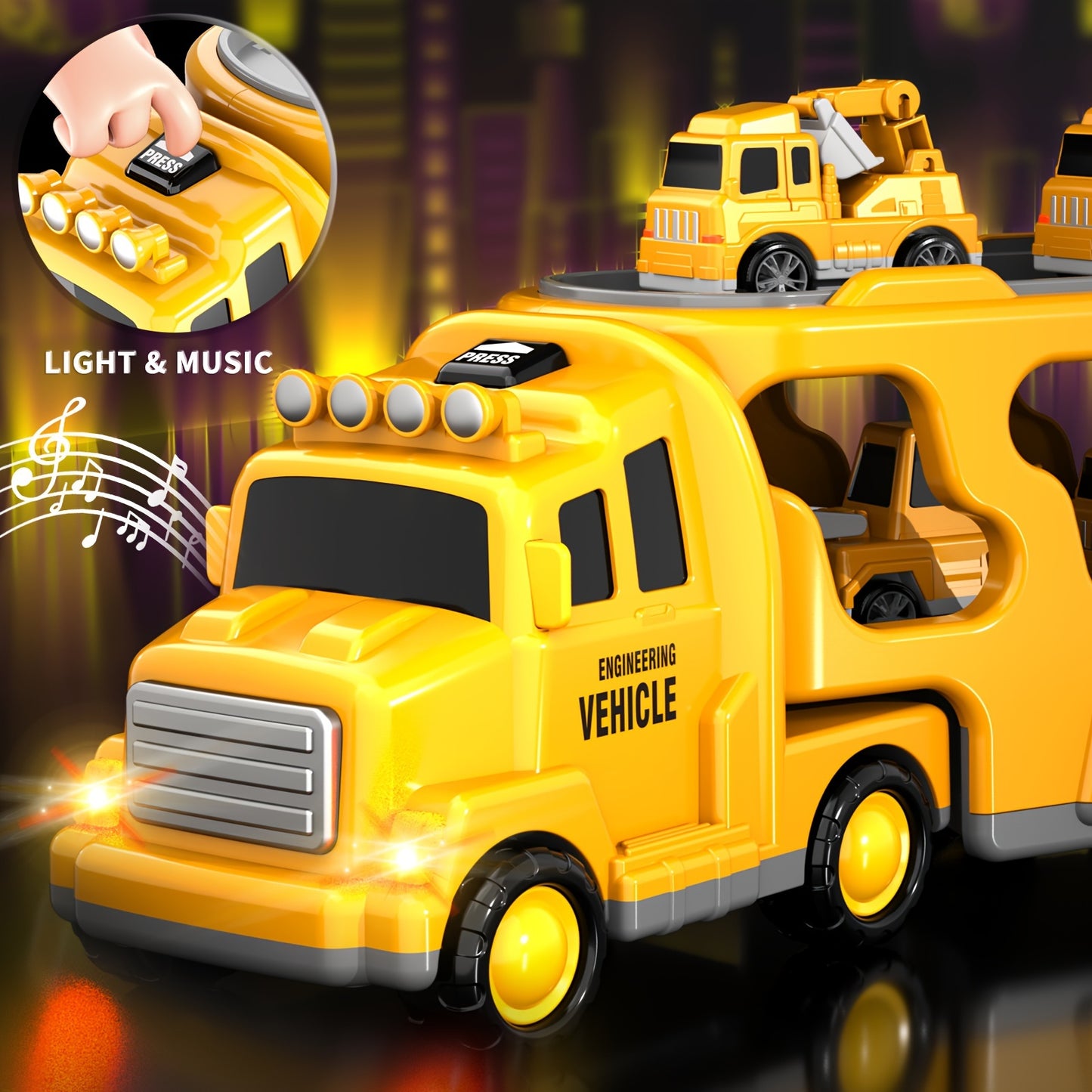 Fire Truck Toys For 3-5 Year Old Boys With Lights And Sounds
