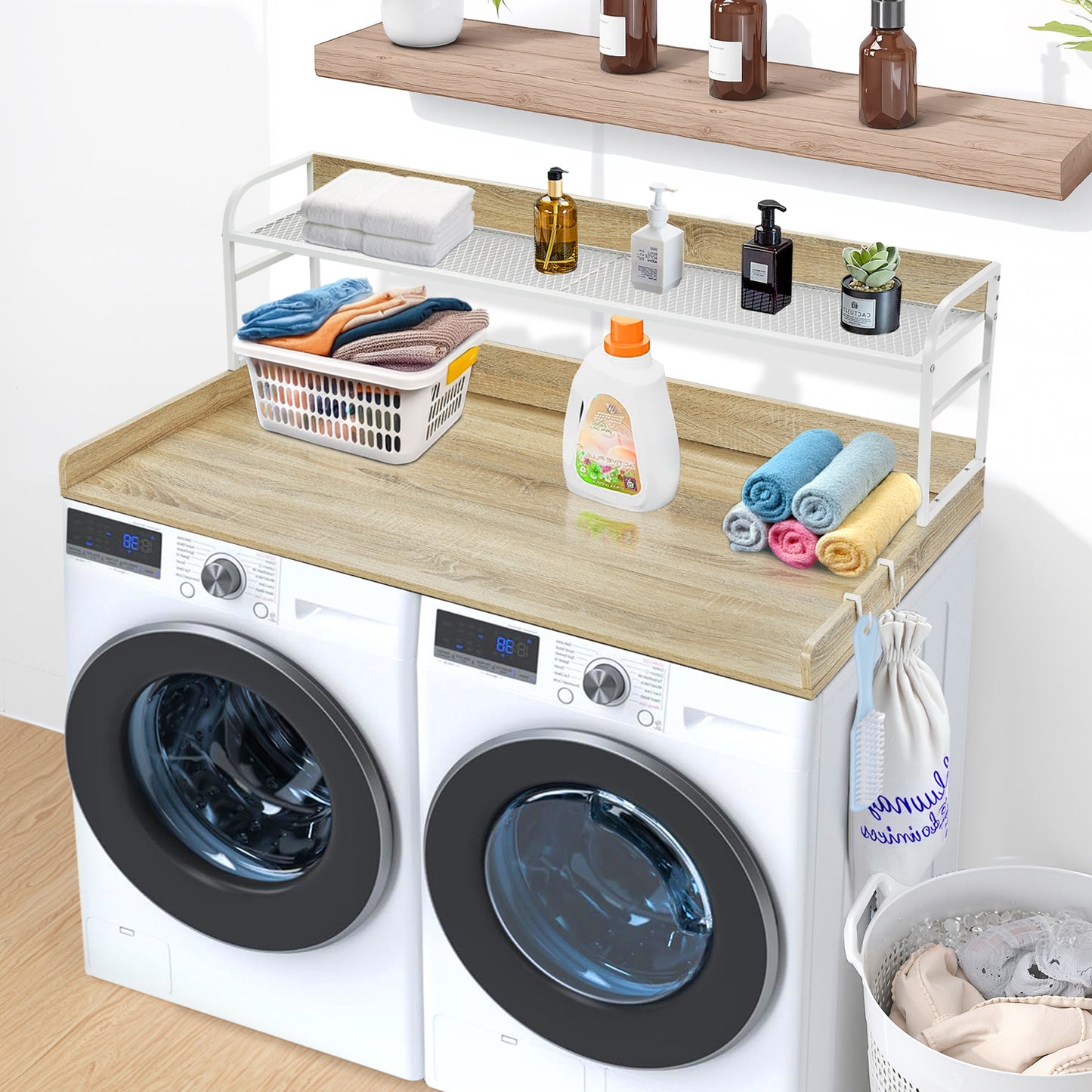 VEVOR Washer Dryer Countertop With 2 Tier Shelf Storage