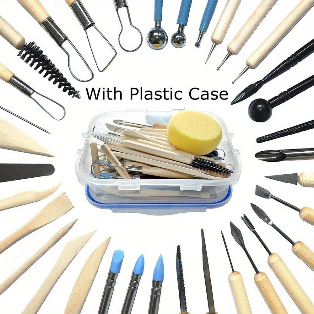 57 Piece Ceramic Clay Tool Set For Beginners Sculpting Kit