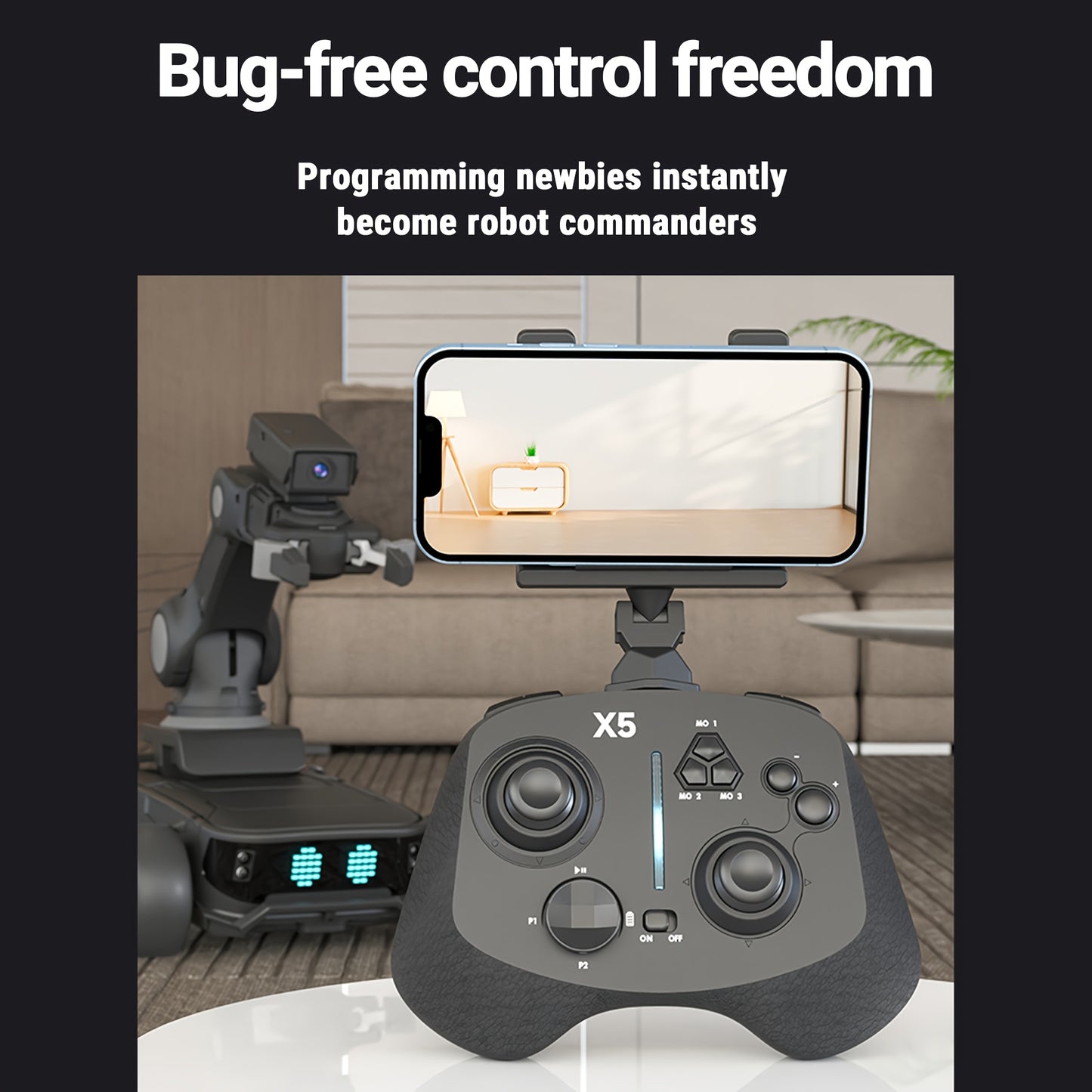 Modular AI Robot With Dual Gripper Cargo System FPV Camera