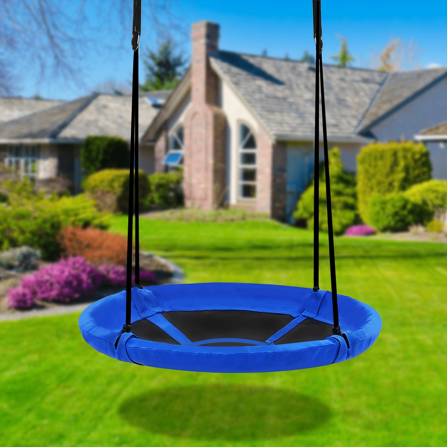 Blue 43 Inch Saucer Swing 2 In 1 Tent Swing 360 Rotation