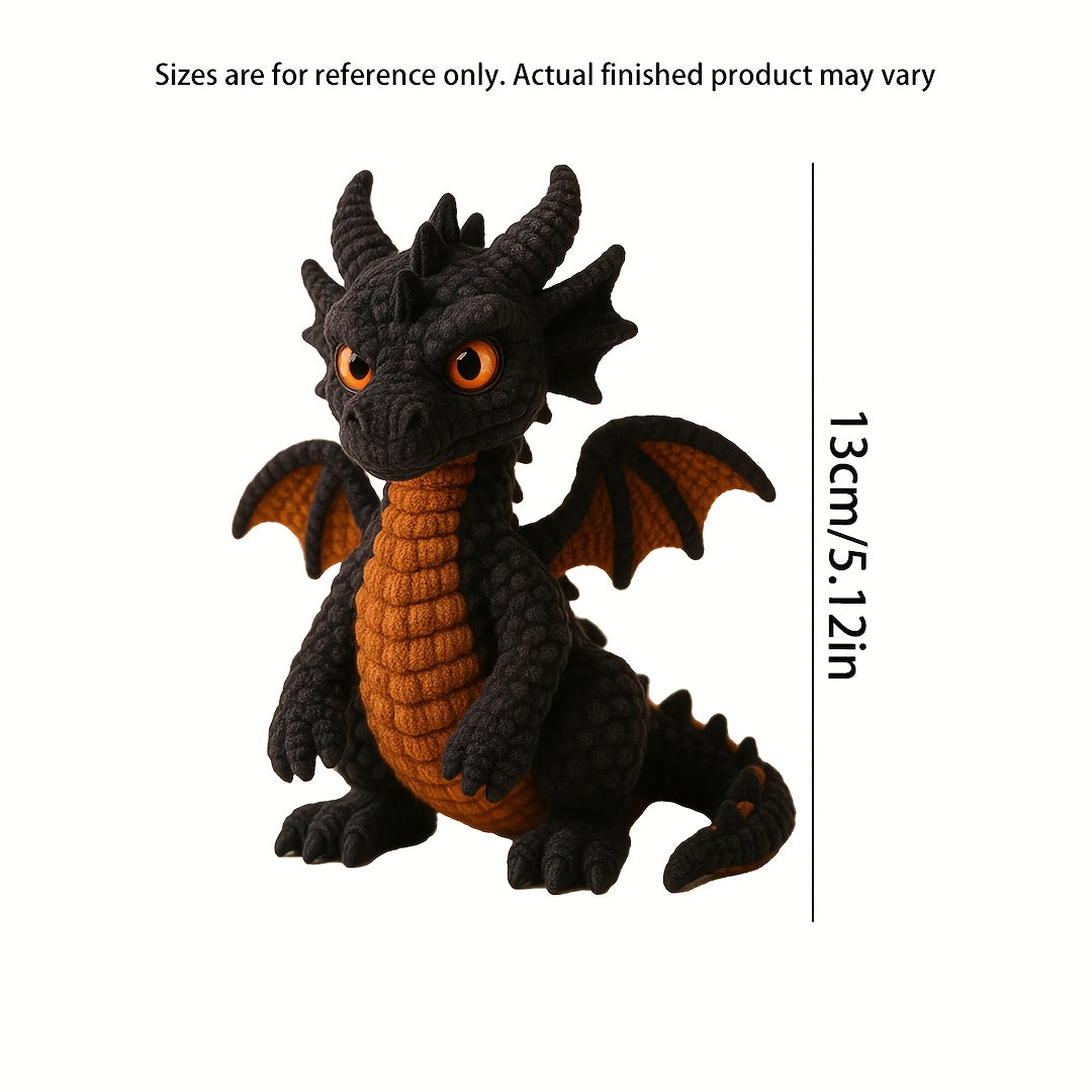 Dark Magmatic Dragon Amigurumi Crochet Kit With Tools