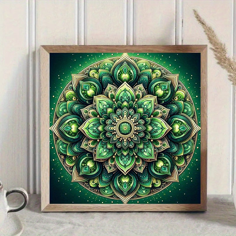 5D DIY Diamond Painting Green Mandala Wall Art Design