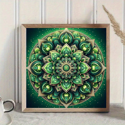 5D DIY Diamond Painting Green Mandala Wall Art Design