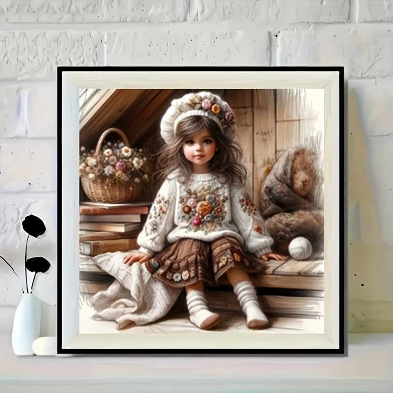 DIY 5D Full Diamond Painting Kit Little Girl Wall Art